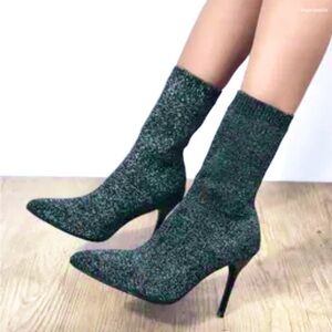 Marc Fisher Miunita pointed toe- glitter sock booties